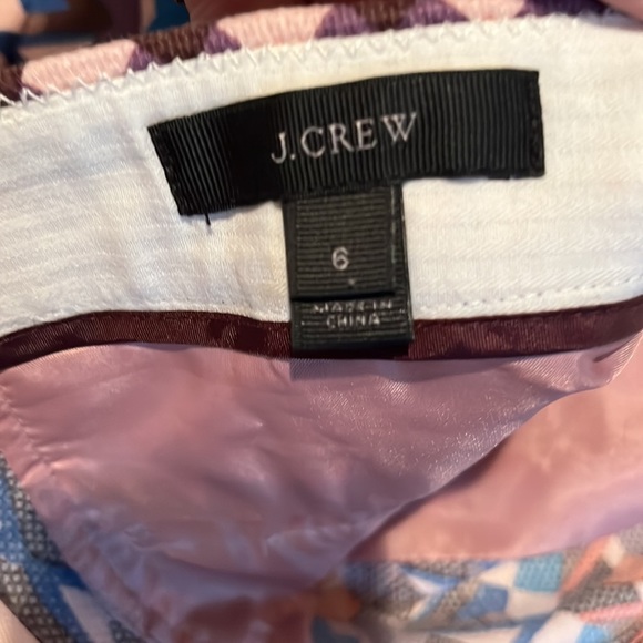 J. Crew size 6 purple & pink  Aztec print shorts with pockets and back ziip - Picture 12 of 15